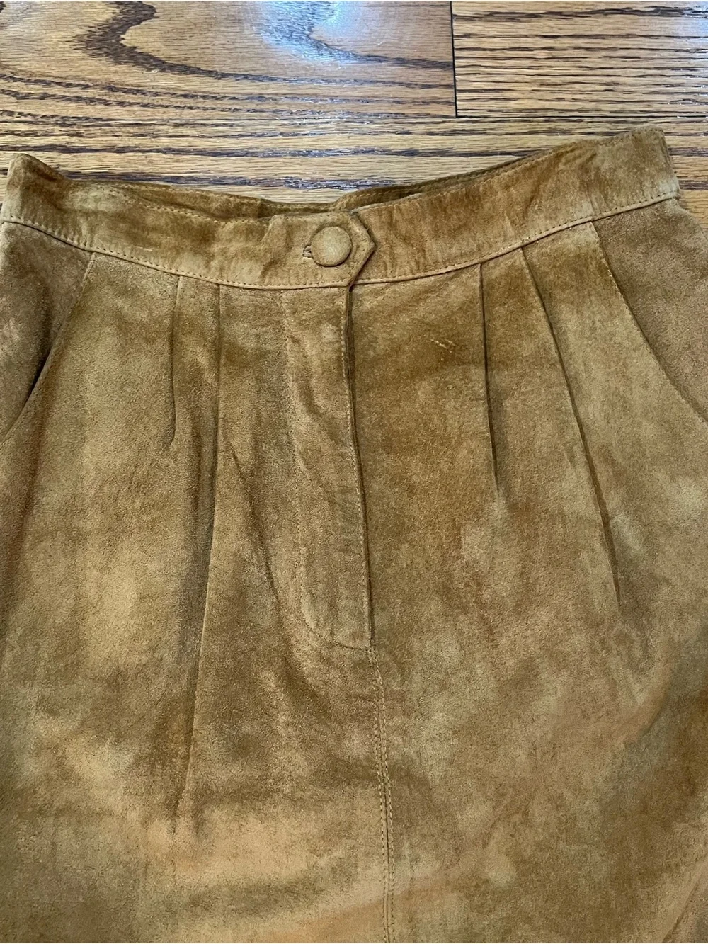 Eagle’s Eye Vintage 80s Suede Midi Skirt Sz 8 Tan Heritage Academia Western Fall